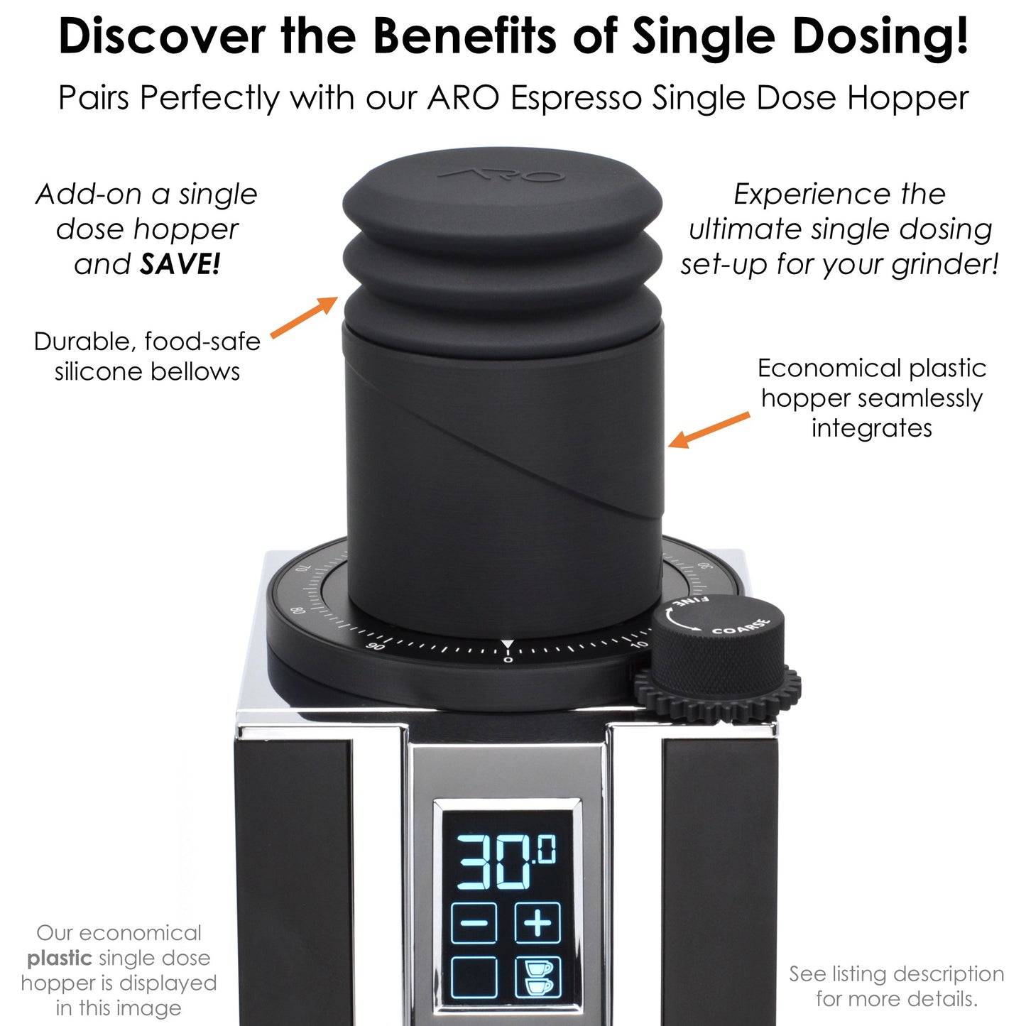 ARO Espresso® Grinder Setting Dial for Eureka Mignon | Aluminum Faceplates and Adjustment Knob