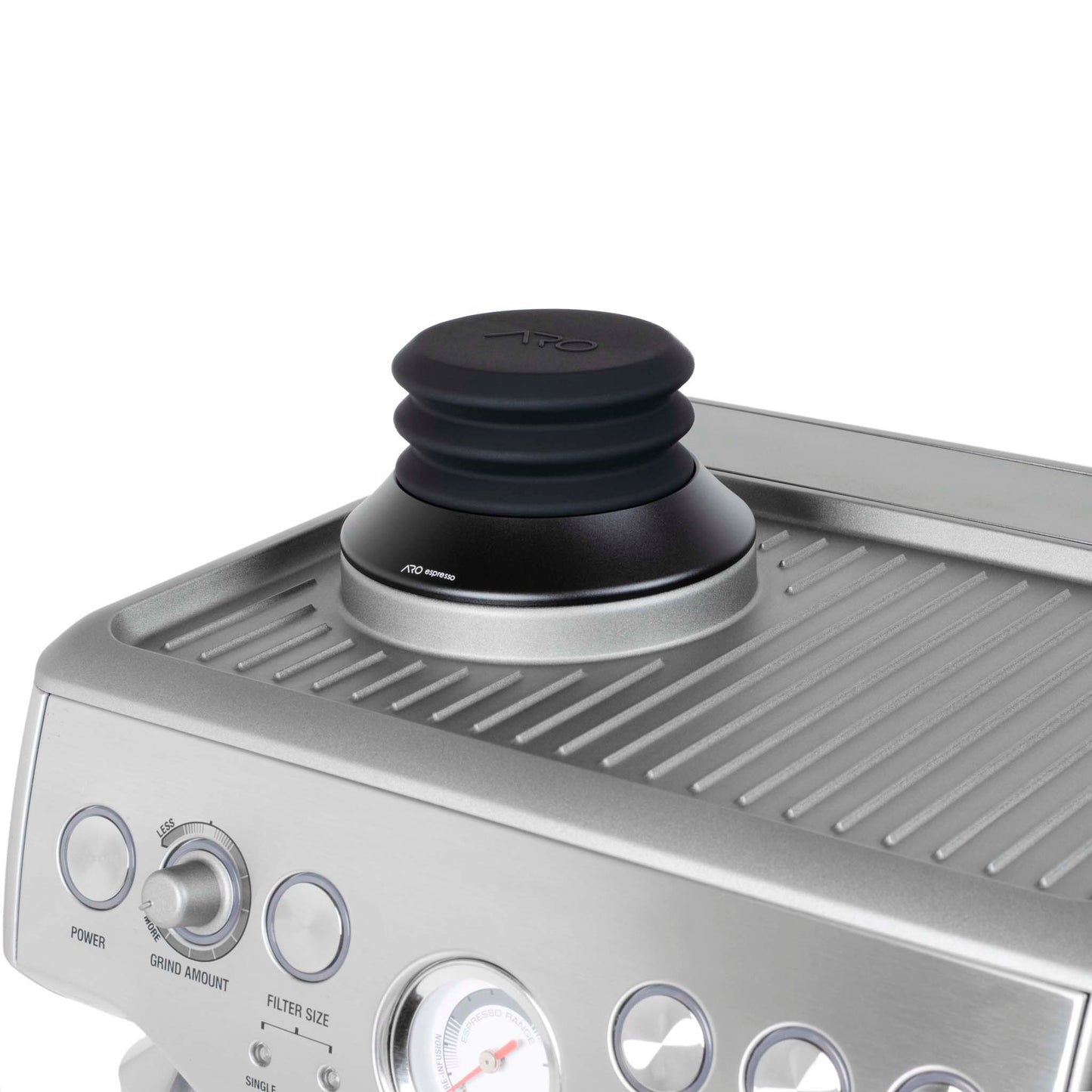 ARO Espresso™ Aluminum Single Dose Hopper with Silicone Bellows and Integrated Anti-Popcorn Baffle | Compatible with Breville/Sage Barista Express, Pro, Touch, Express Impress, and Touch Impress