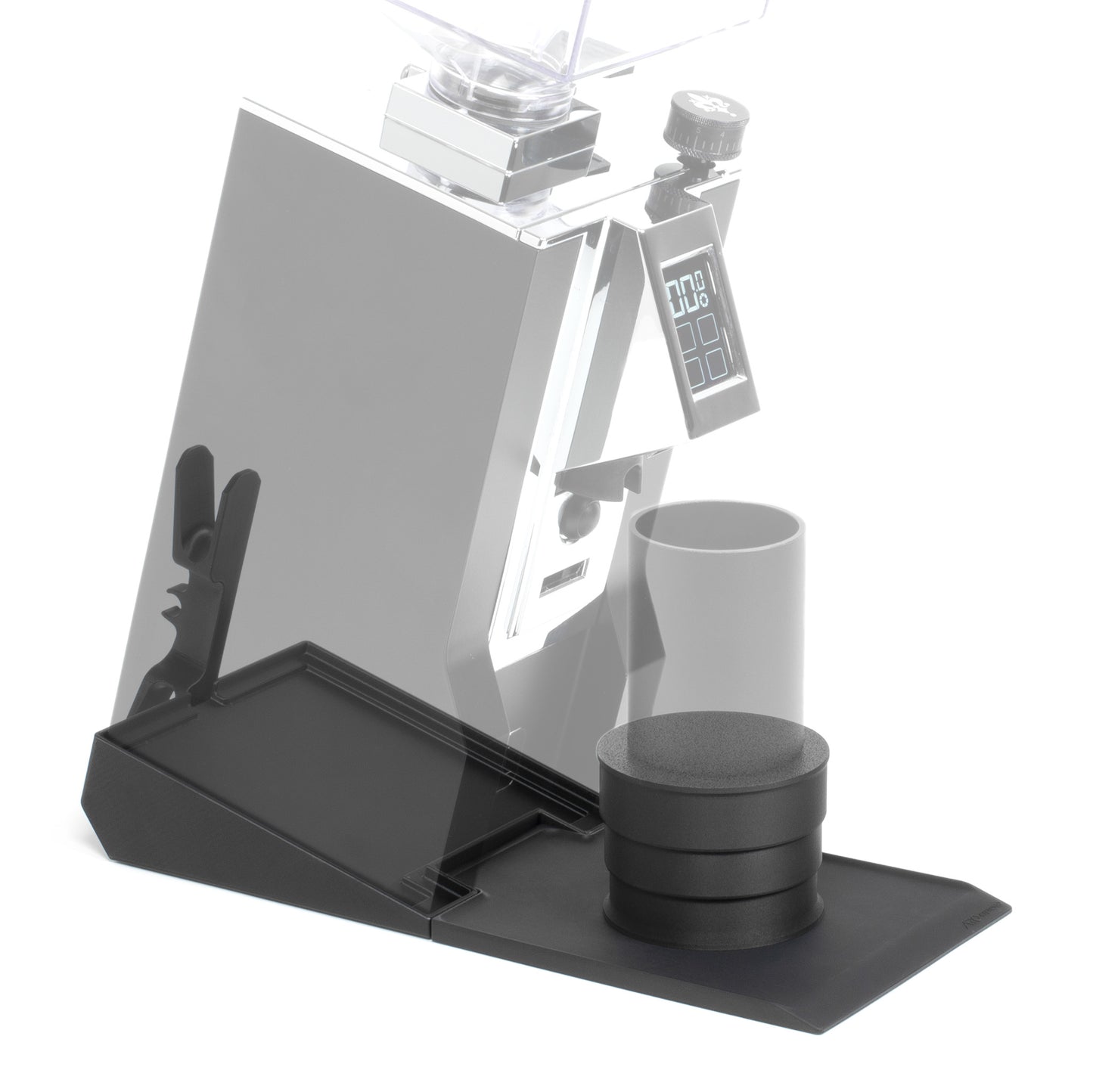 ARO Espresso® Inclined Stand for Eureka Mignon | Silicone Catch Tray | Telescoping Dosing Stand | Low Retention Single Dosing Kit