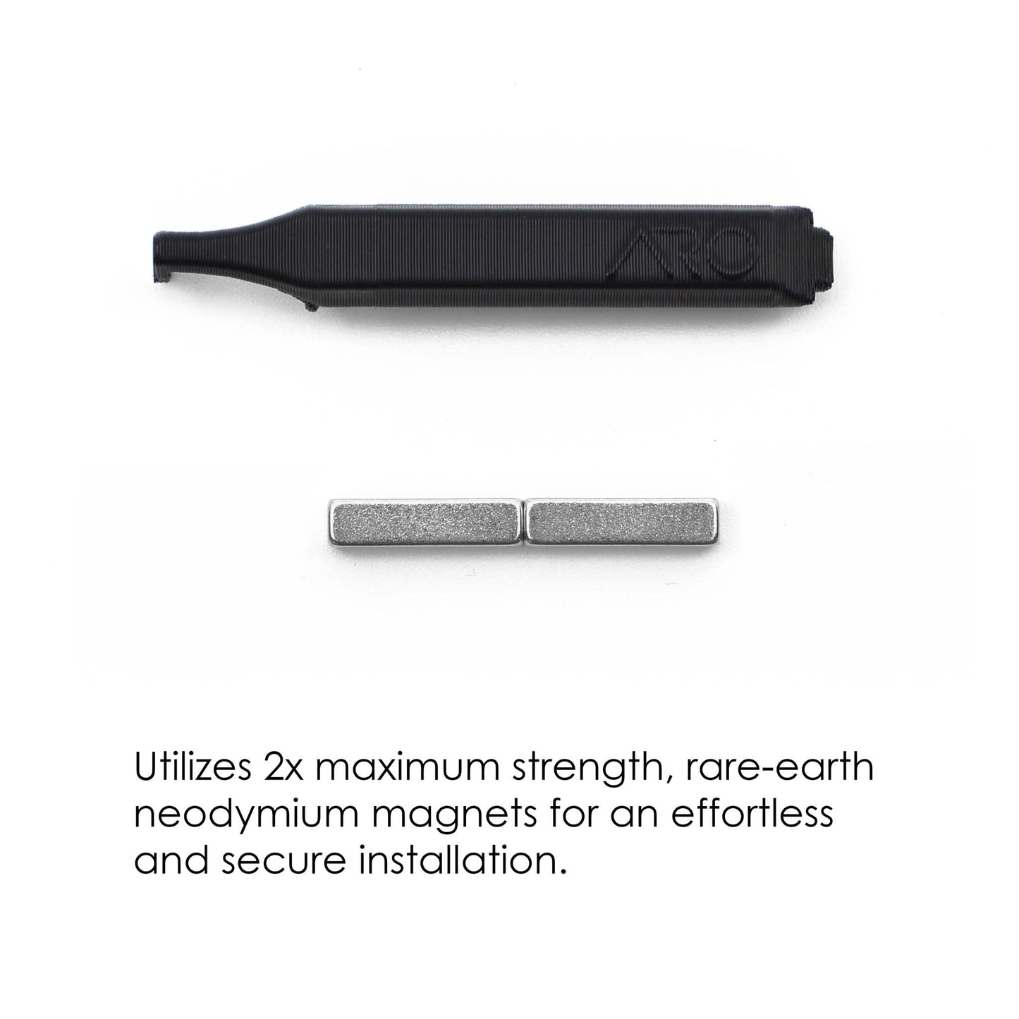 Black Timemore Sculptor 078 espresso grinder dial pointer accessory with two silver neodymium magnets for secure attachment.