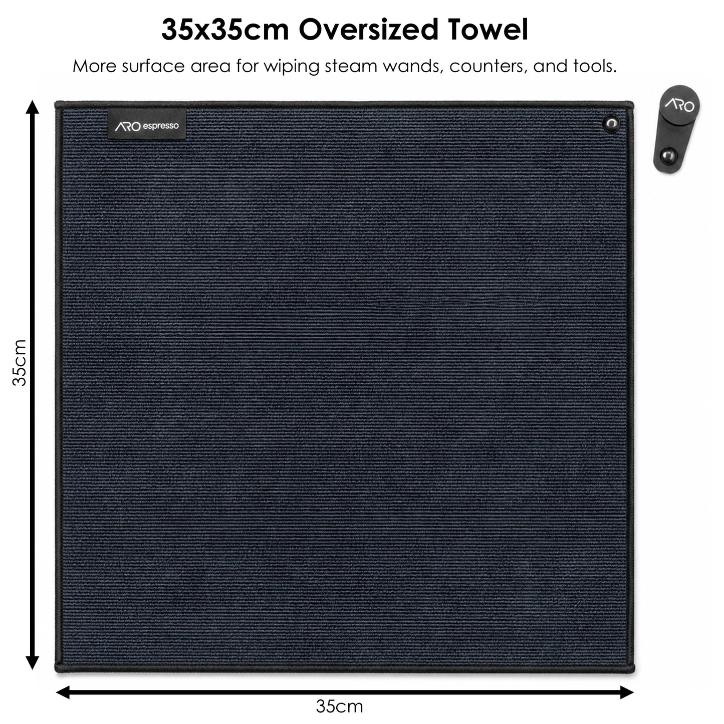 ARO® Magnetic Coffee Bar Towel | 35x35cm Microfiber Towel with Removable Magnet + Magnetic Target