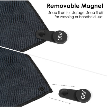 ARO® Magnetic Coffee Bar Towel | 35x35cm Microfiber Towel with Removable Magnet + Magnetic Target