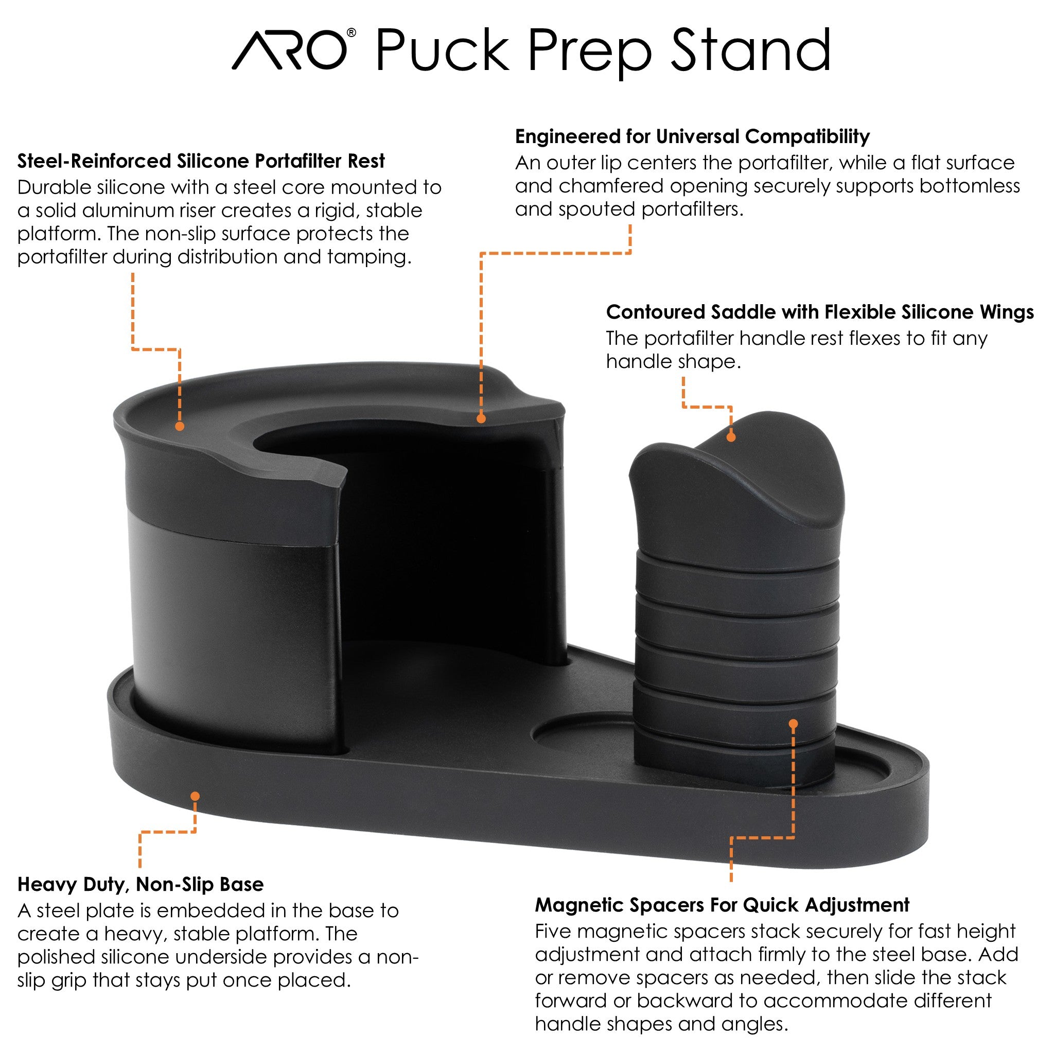 ARO PortaStand™ | Adjustable Puck-Prep Station and Portafilter