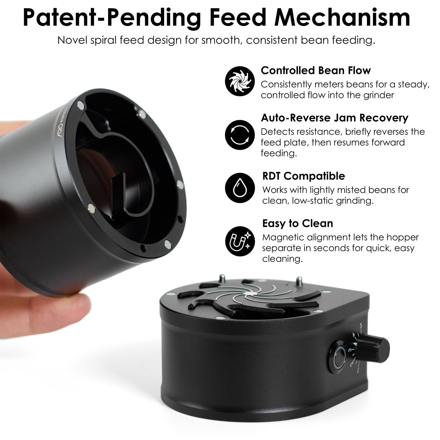 [PRE-ORDER] ARO Slow Feeder™ PRO | Aluminum Rechargeable Variable-Speed Coffee Bean Feeder