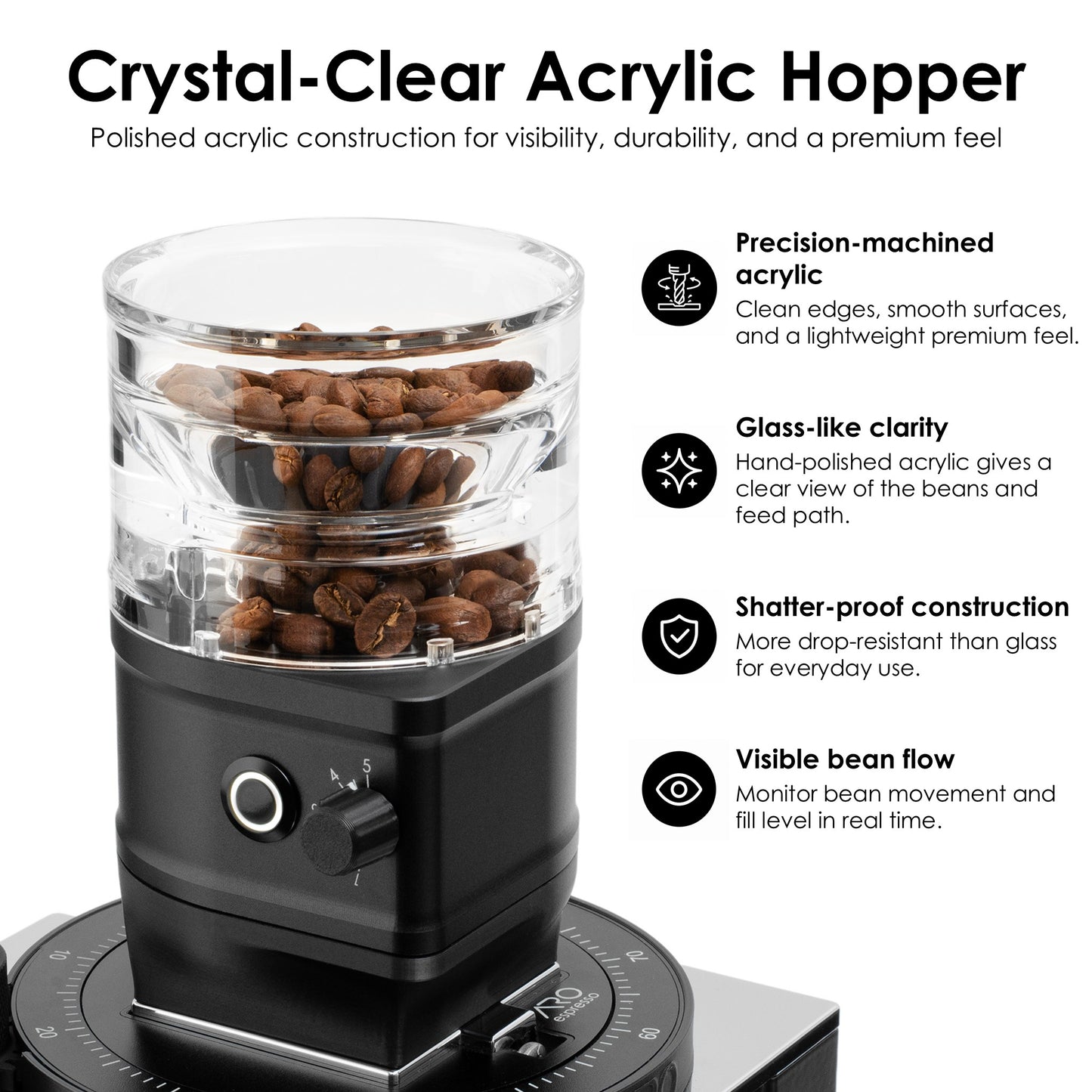 [PRE-ORDER] ARO Slow Feeder™ PRO | Aluminum Rechargeable Variable-Speed Coffee Bean Feeder