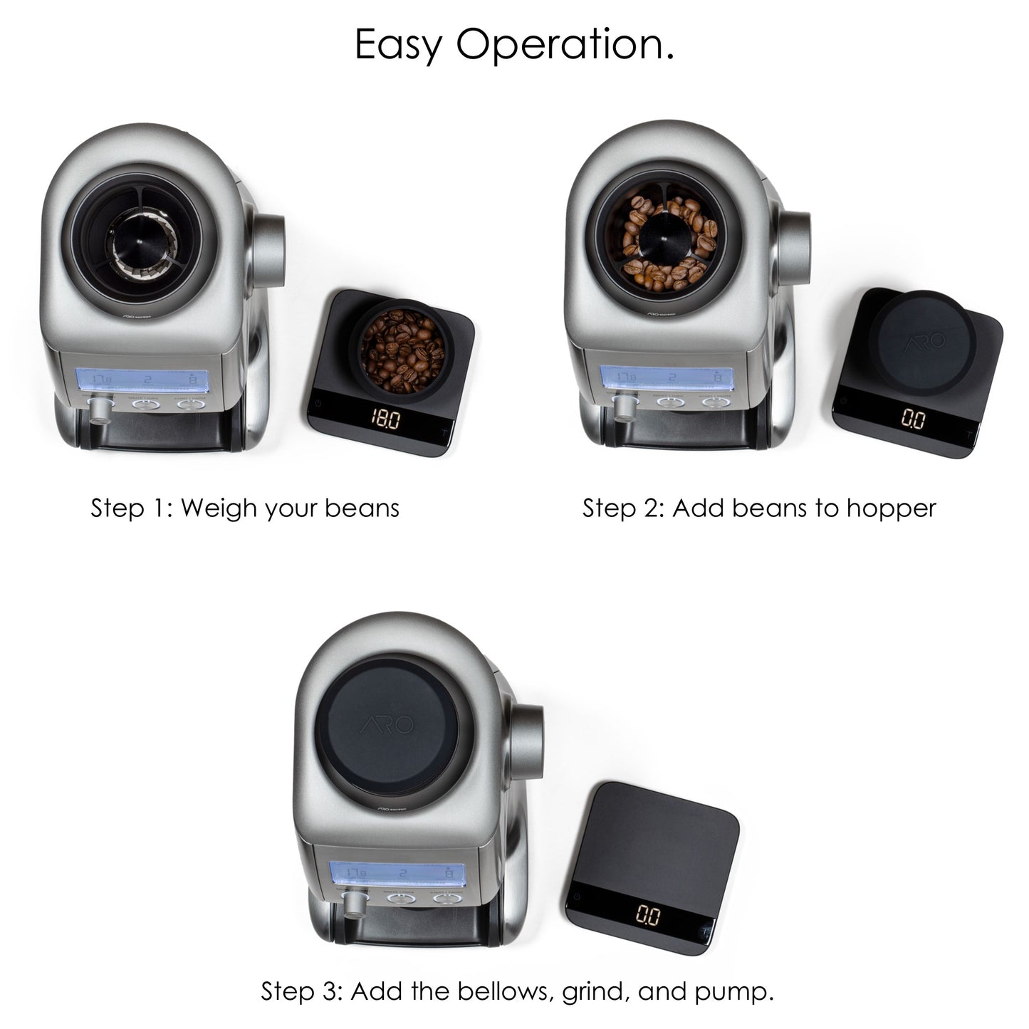 ARO Espresso™ Aluminum Single Dose Hopper with Silicone Bellows and Integrated Anti-Popcorn Baffle | Compatible with Breville/Sage Smart Grinder Pro