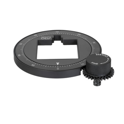 ARO Espresso aluminum grinder setting dial for Eureka Mignon shown assembled with the fine adjustment knob installed in the default position.