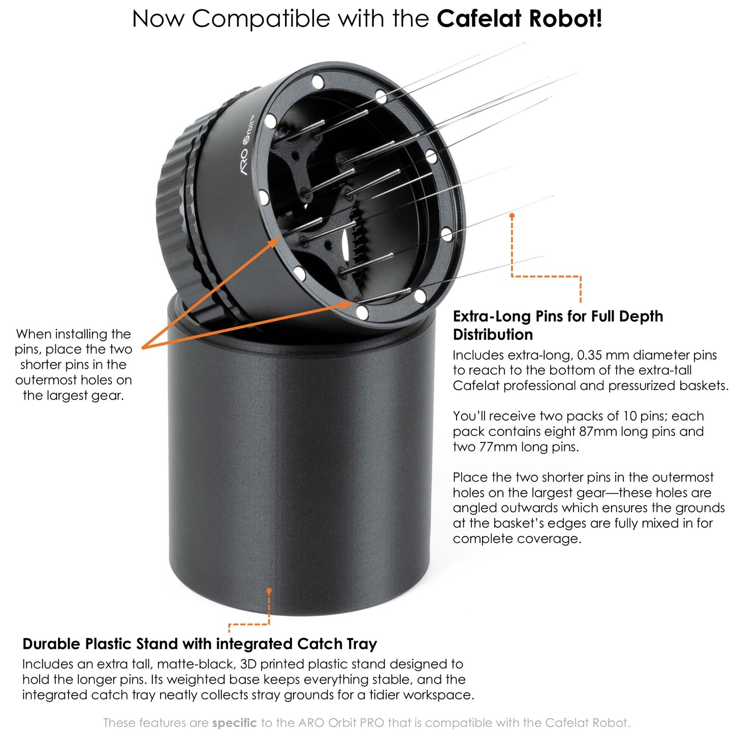 ARO Orbit PRO™ | Aluminum Spirographic Espresso Distribution Tool | Geared WDT for Home Baristas and Professional Cafés
