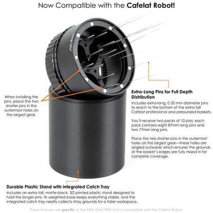 ARO Orbit PRO™ | Aluminum Spirographic Espresso Distribution Tool | Geared WDT for Home Baristas and Professional Cafés