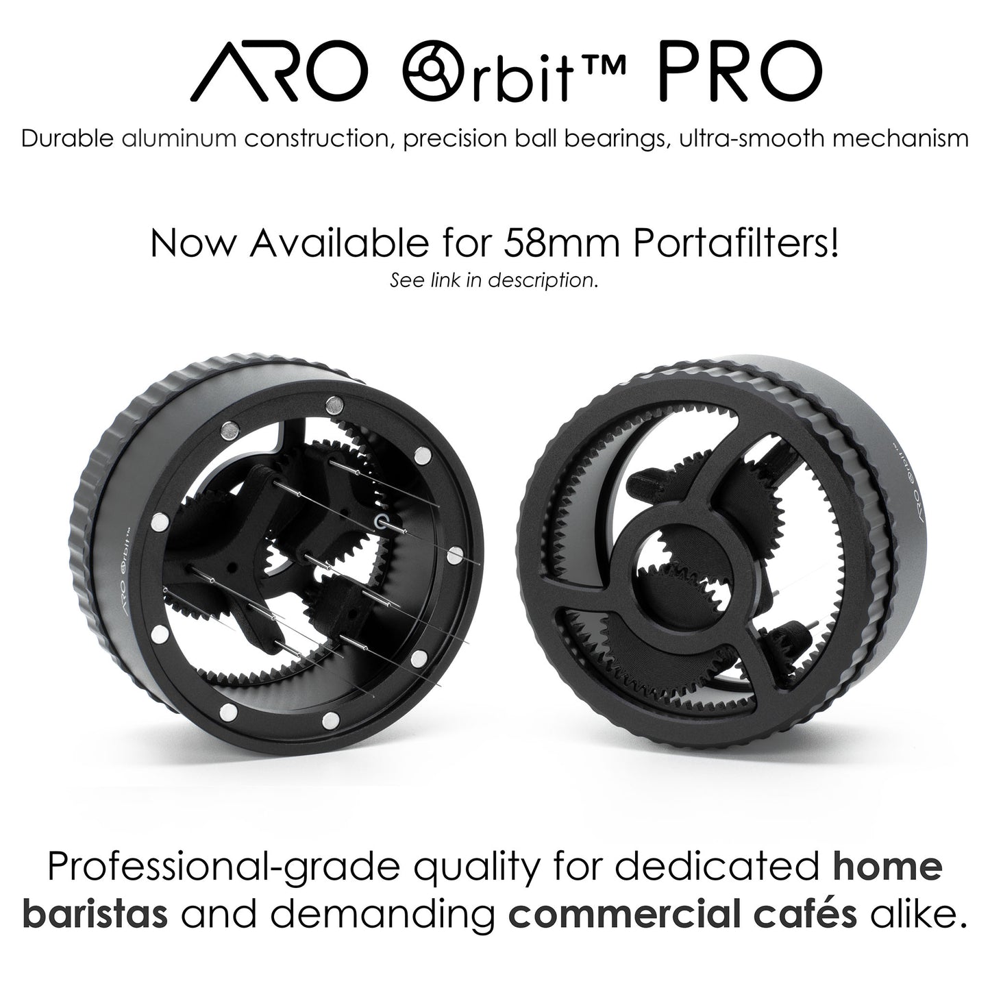 ARO Orbit™ | Spirographic Espresso Distribution Tool | Geared Spinning WDT Tool