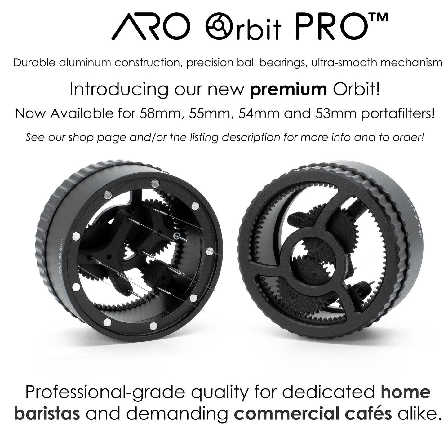 ARO Orbit ECO™ | Spirographic Espresso Distribution Tool | Economical Geared Spinning WDT Tool