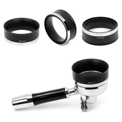 ARO PortaFunnel™ | Magnetic Dosing Funnel for Espresso | Black Anodized Aluminum and Polished Stainless Steel