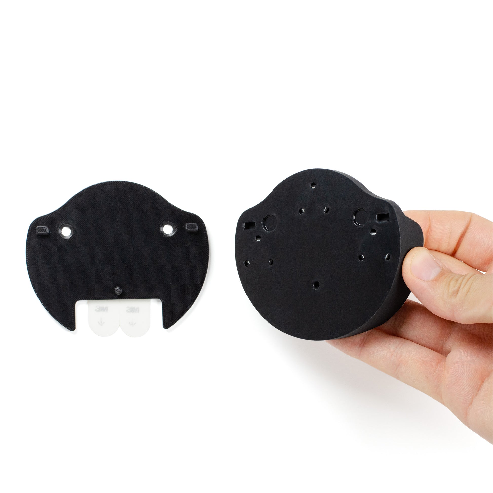 Set-up video for the ARO PortaMount demonstrating its magnetic mounting system with embedded magnets, along with the wall-mounting plate option that can be installed using Command Strips or screws.
